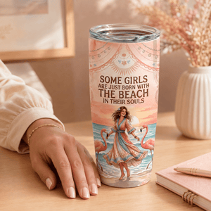 Beach Soul 20oz Stainless Steel Tumbler | Flamingo Beach Lover Travel Cup - FlamingoAholic