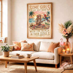 Beach Soul Music Poster – Tropical Ukulele Sunset Wall Art - FlamingoAholic