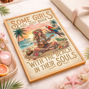 Beach Soul Music Poster – Tropical Ukulele Sunset Wall Art - FlamingoAholic
