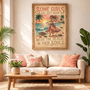 Beach Soul Turtle Poster – Tropical Sunset Coastal Wall Art - FlamingoAholic