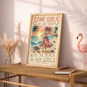 Beach Soul Turtle Poster – Tropical Sunset Coastal Wall Art - FlamingoAholic