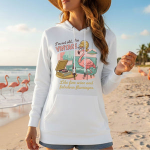 Fabulous Retro Flamingo Vintage T-Shirt - Funny Grandma Wine & Age Gift - FlamingoAholic