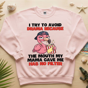 Hilarious "No Filter" Flamingo T-Shirt for Women - Sarcastic Quote Drama Tee - FlamingoAholic
