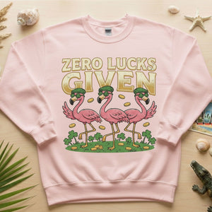 Leprechaun Flamingo Zero Lucks Given St. Patrick's Day T-Shirt - Funny Irish Beer Party Tee for Her - FlamingoAholic
