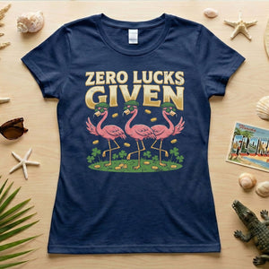 Leprechaun Flamingo Zero Lucks Given St. Patrick's Day T-Shirt - Funny Irish Beer Party Tee for Her - FlamingoAholic