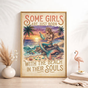 Mermaid Beach Soul Poster – Tropical Sunset Ocean Wall Art - FlamingoAholic