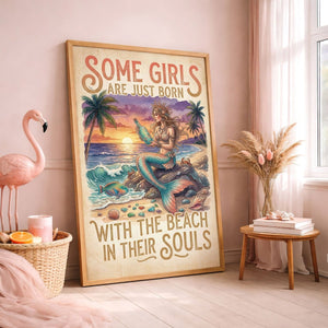 Mermaid Beach Soul Poster – Tropical Sunset Ocean Wall Art - FlamingoAholic