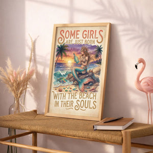 Mermaid Beach Soul Poster – Tropical Sunset Ocean Wall Art - FlamingoAholic