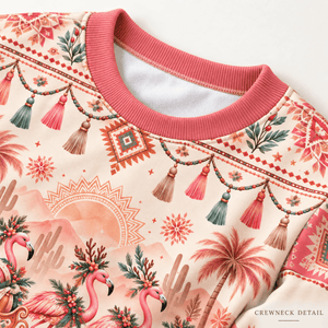 Personalized Boho Pink Christmas Flamingo Sweater & Hoodie - FlamingoAholic