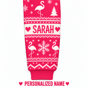 Personalized Dreaming of a Pink Christmas Flamingo Sweater & Hoodie - FlamingoAholic