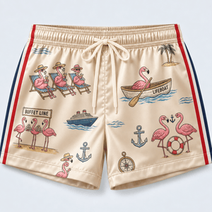 Personalized Flamingo Cruise & Relax Satin Pajama Set for Women - FlamingoAholic