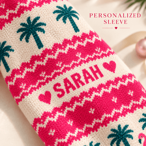 Personalized I Am Dreaming Of A Pink Christmas Flamingo Knitted Sweater & Cardigan - FlamingoAholic