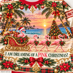 Personalized Pink Christmas Flamingo Sweater & Hoodie - FlamingoAholic