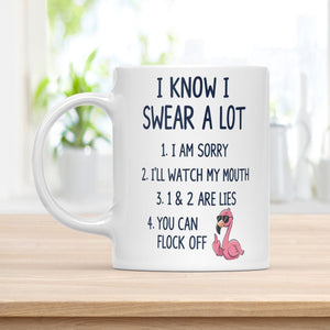 Sarcastic Swear Flamingo Saying Coffee Mug - Funny Adult Humor Gift for Women - FlamingoAholic
