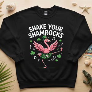 Shake Your Shamrocks Dancing Flamingo St. Patrick's Day T-Shirt - Funny Irish Party Tee for Women - FlamingoAholic