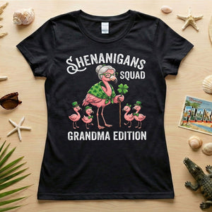 Shenanigans Squad Grandma Edition St. Patrick's Day Flamingo Shirt - Funny Irish Family Group Tee - FlamingoAholic