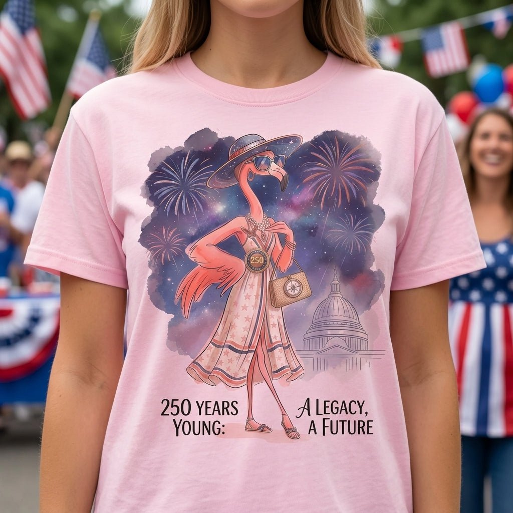 250 Years Young A Legacy A Future Flamingo July 4th Shirt - FlamingoAholic