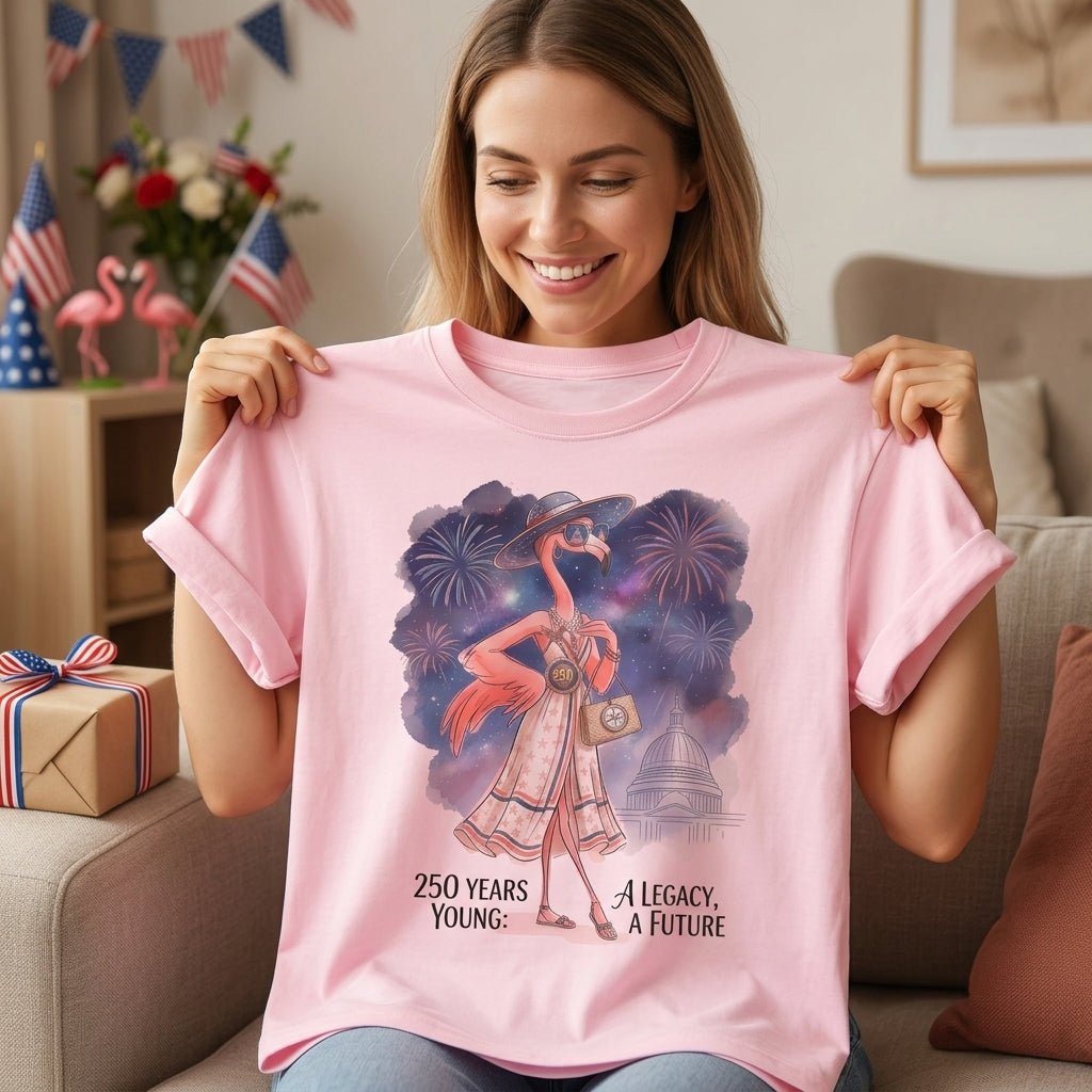 250 Years Young A Legacy A Future Flamingo July 4th Shirt - FlamingoAholic