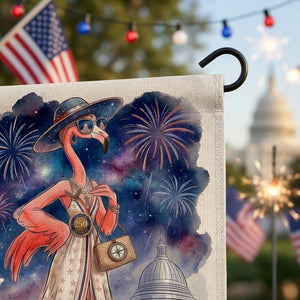 250 Years Young Legacy Future Flamingo July 4th Garden Flag - FlamingoAholic