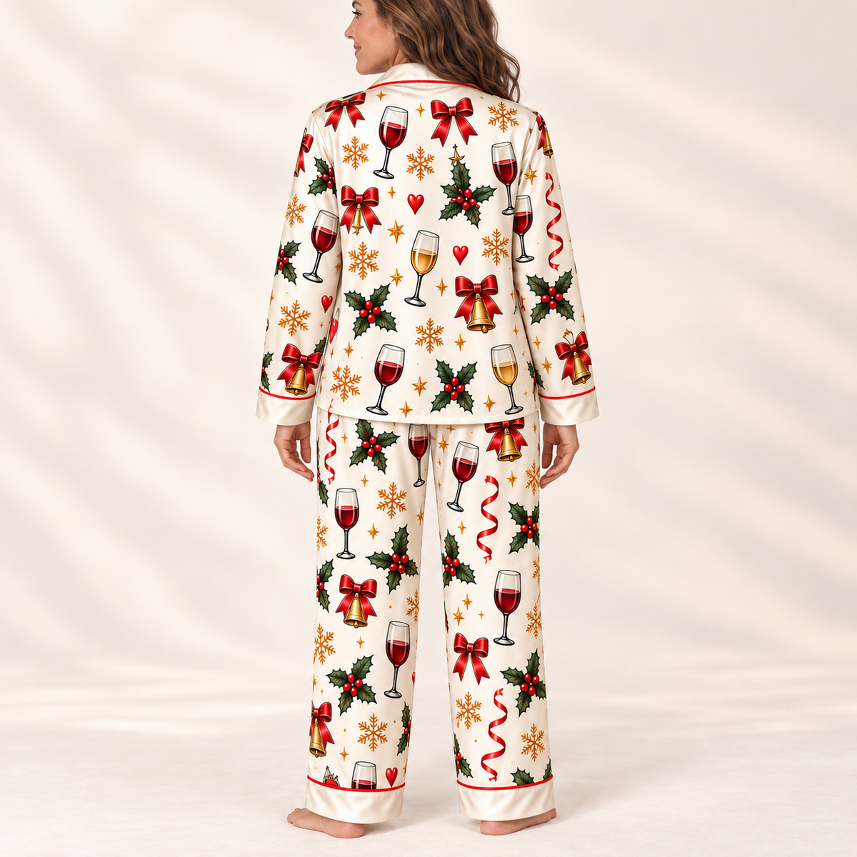 Personalized It's the Most Wonderful Wine of the Year Satin Pajamas Set