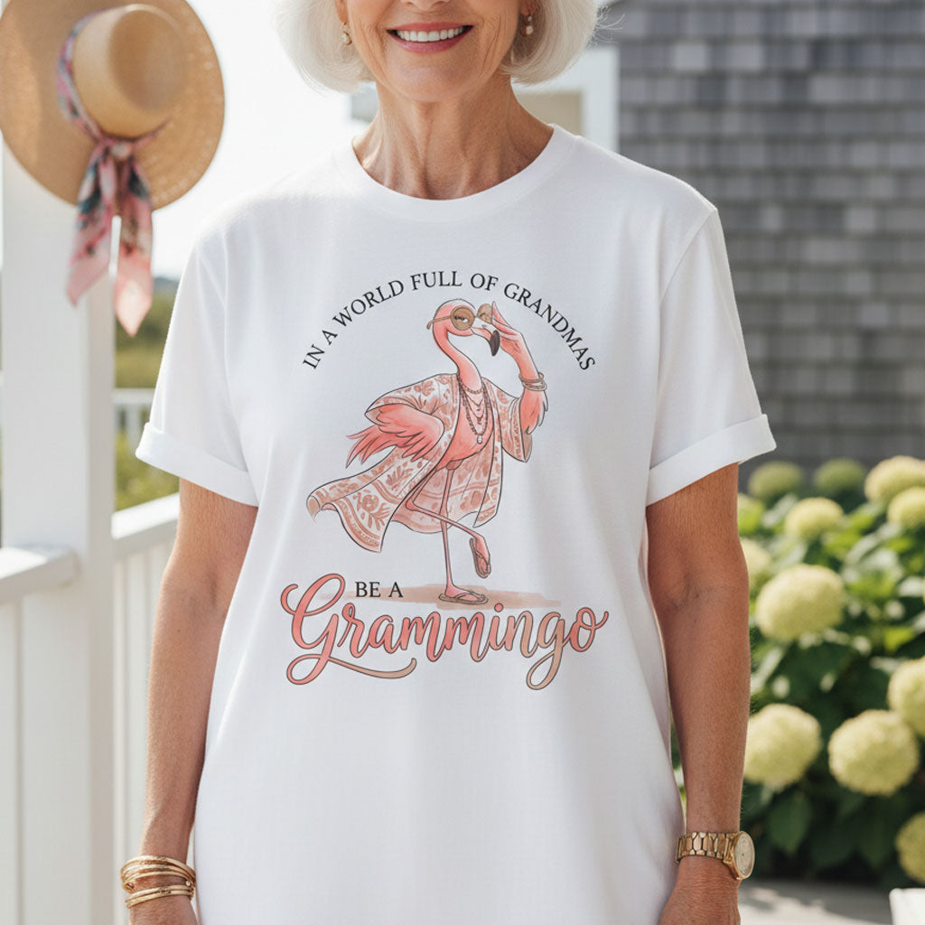 Personalized In A World Full Of Grandmas Be A Grammingo Shirt