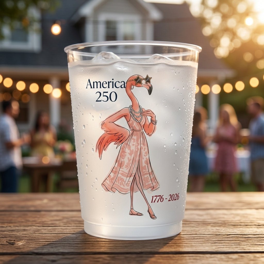 Personalized Annual BBQ Flamingo Lovers Summer Party Frosted Cups