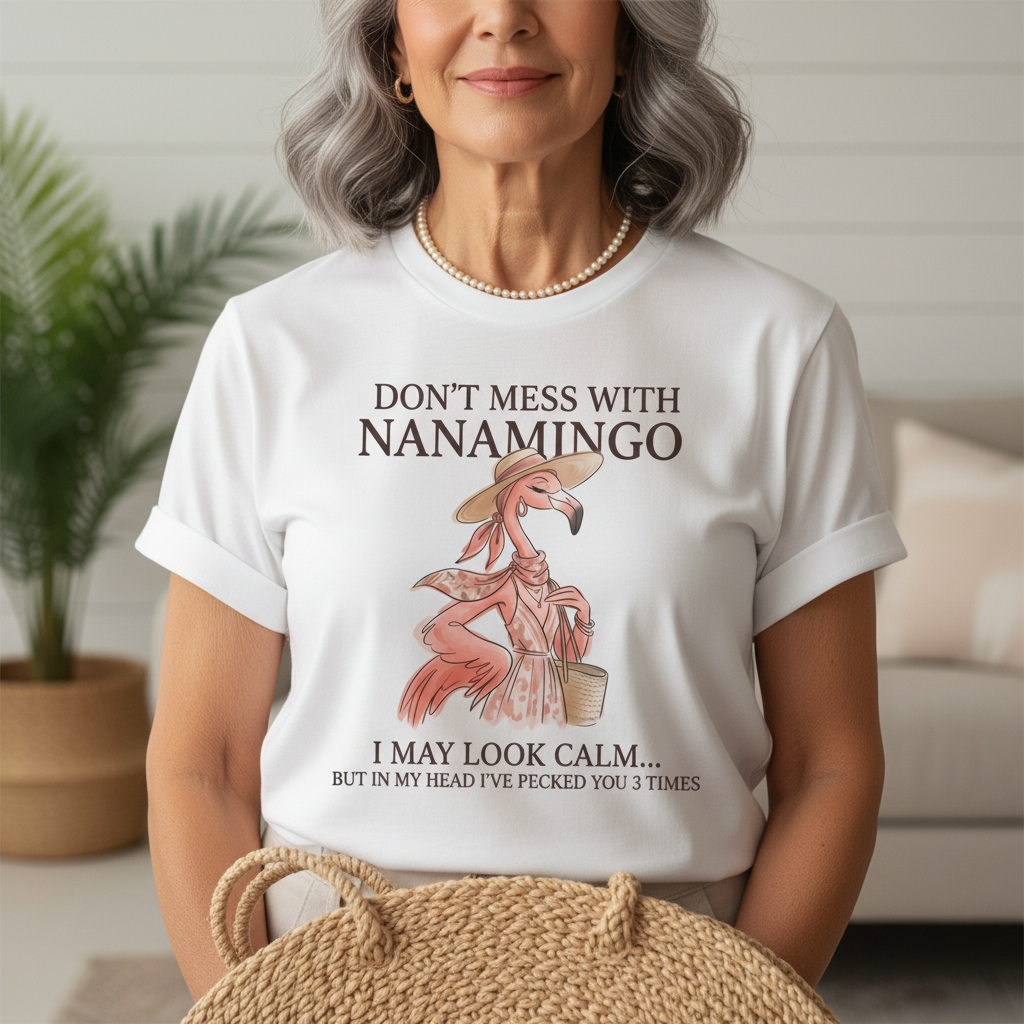 Personalized Don't Mess With Nanamingo - Custom Sarcastic Flamingo Shirt