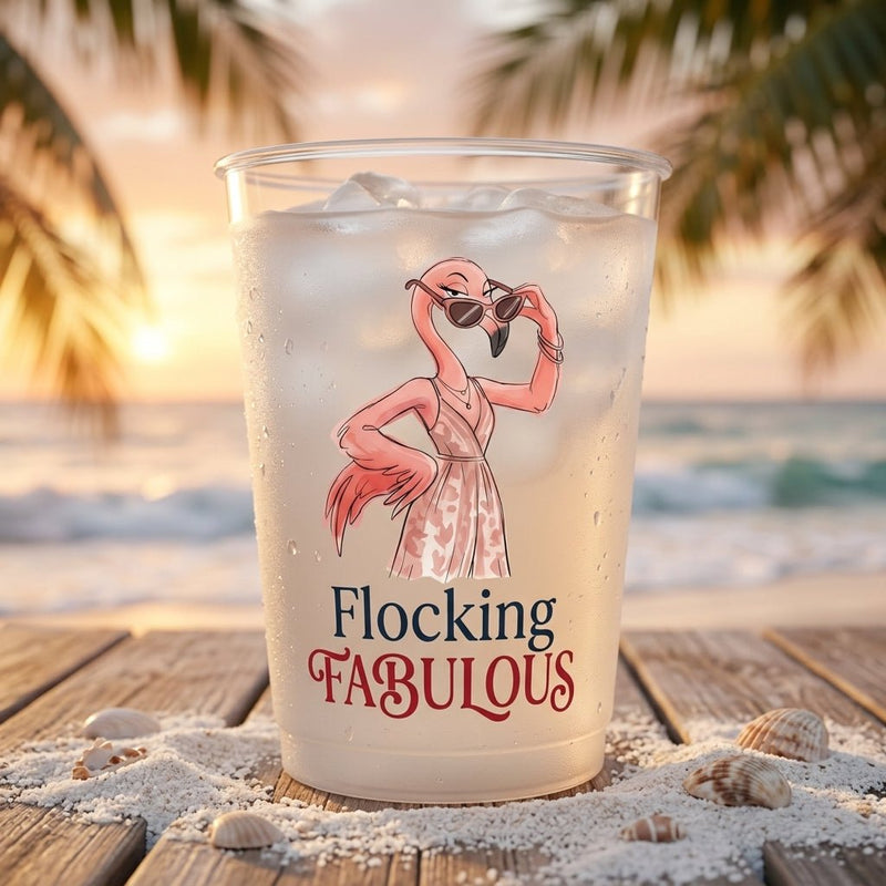 Personalized Sassy Flamingo Girls Weekend & Beach Party Frosted Cups