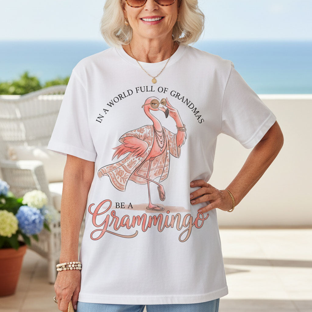 Personalized In A World Full Of Grandmas Be A Grammingo Shirt