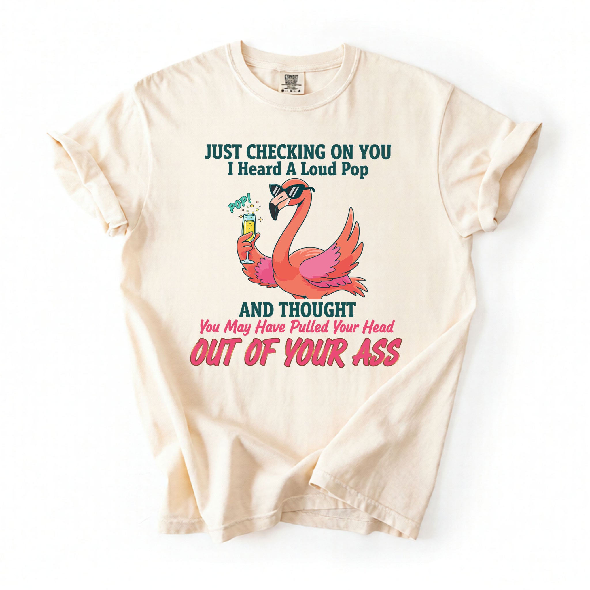Bold Sarcastic Flamingo Graphic Tee - Hilariously Rude Quote Shirt for Fran