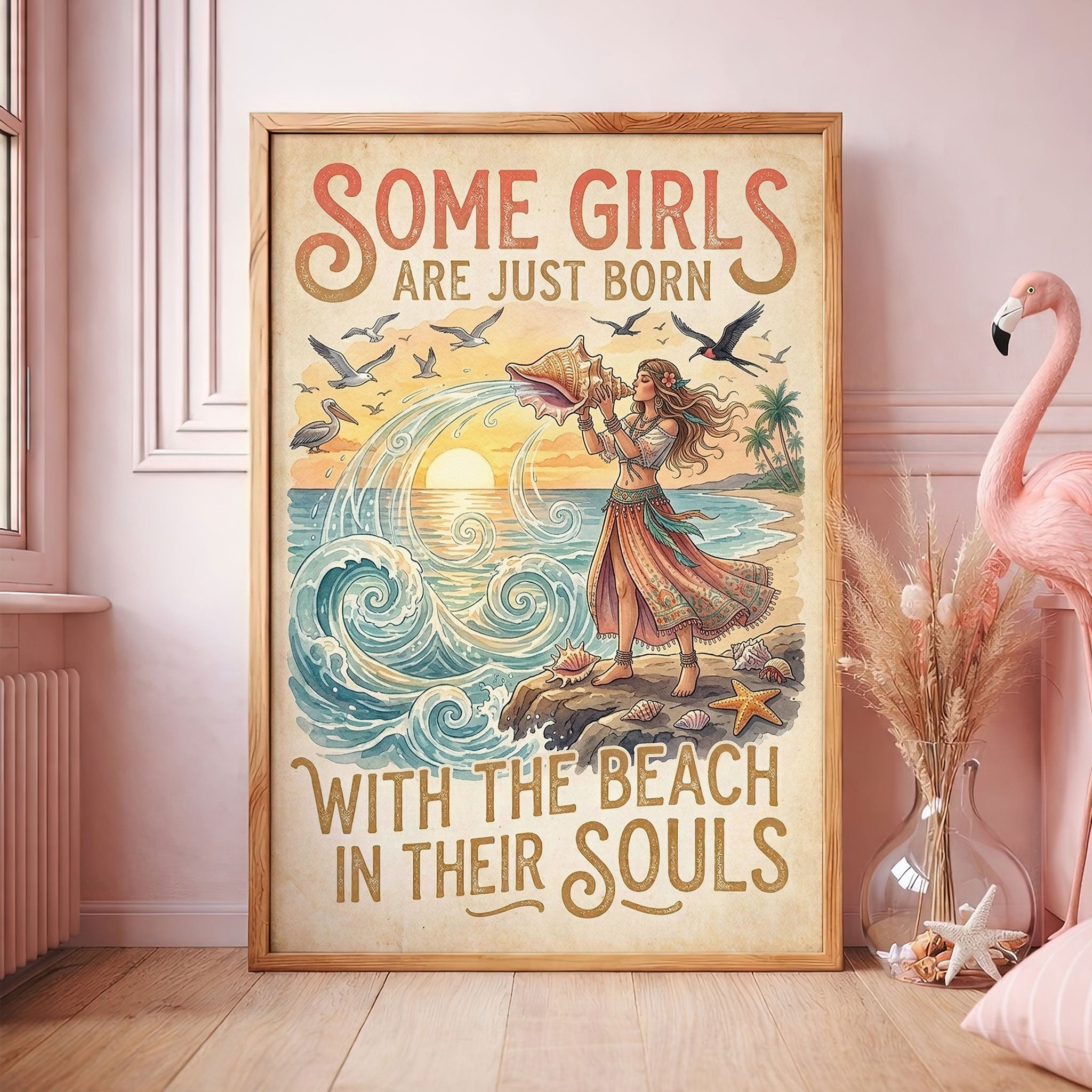Ocean Soul Calling Poster – Beach Wave Wall Art for Free Spirits