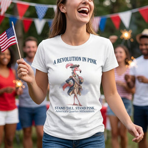 A Revolution In Pink Patriotic Flamingo America's 250 Years Shirt - FlamingoAholic