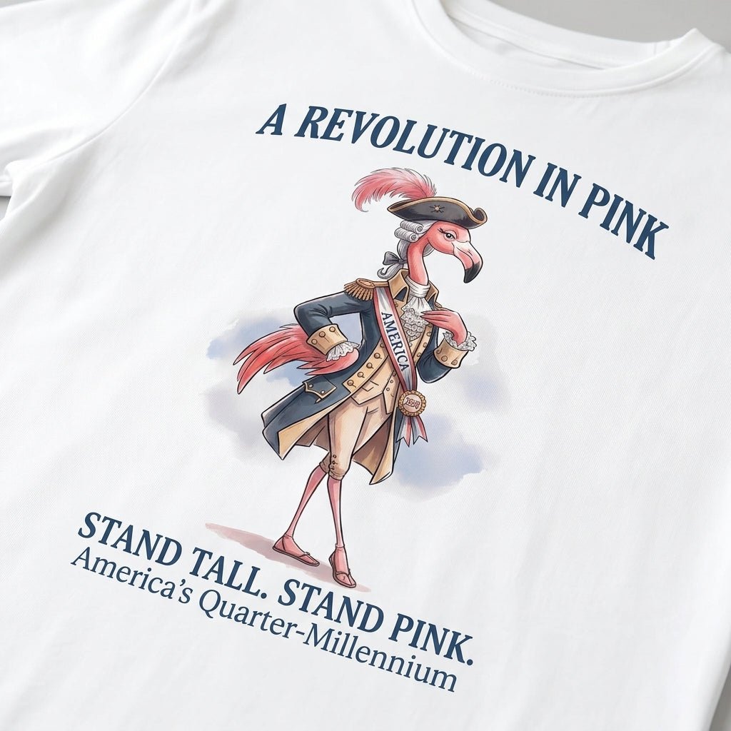 A Revolution In Pink Patriotic Flamingo America's 250 Years Shirt - FlamingoAholic