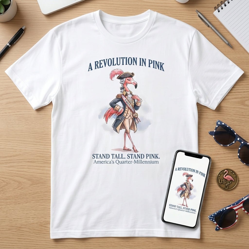 A Revolution In Pink Patriotic Flamingo America's 250 Years Shirt - FlamingoAholic