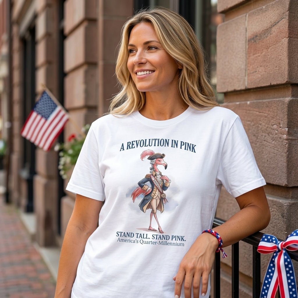 A Revolution In Pink Patriotic Flamingo America's 250 Years Shirt - FlamingoAholic