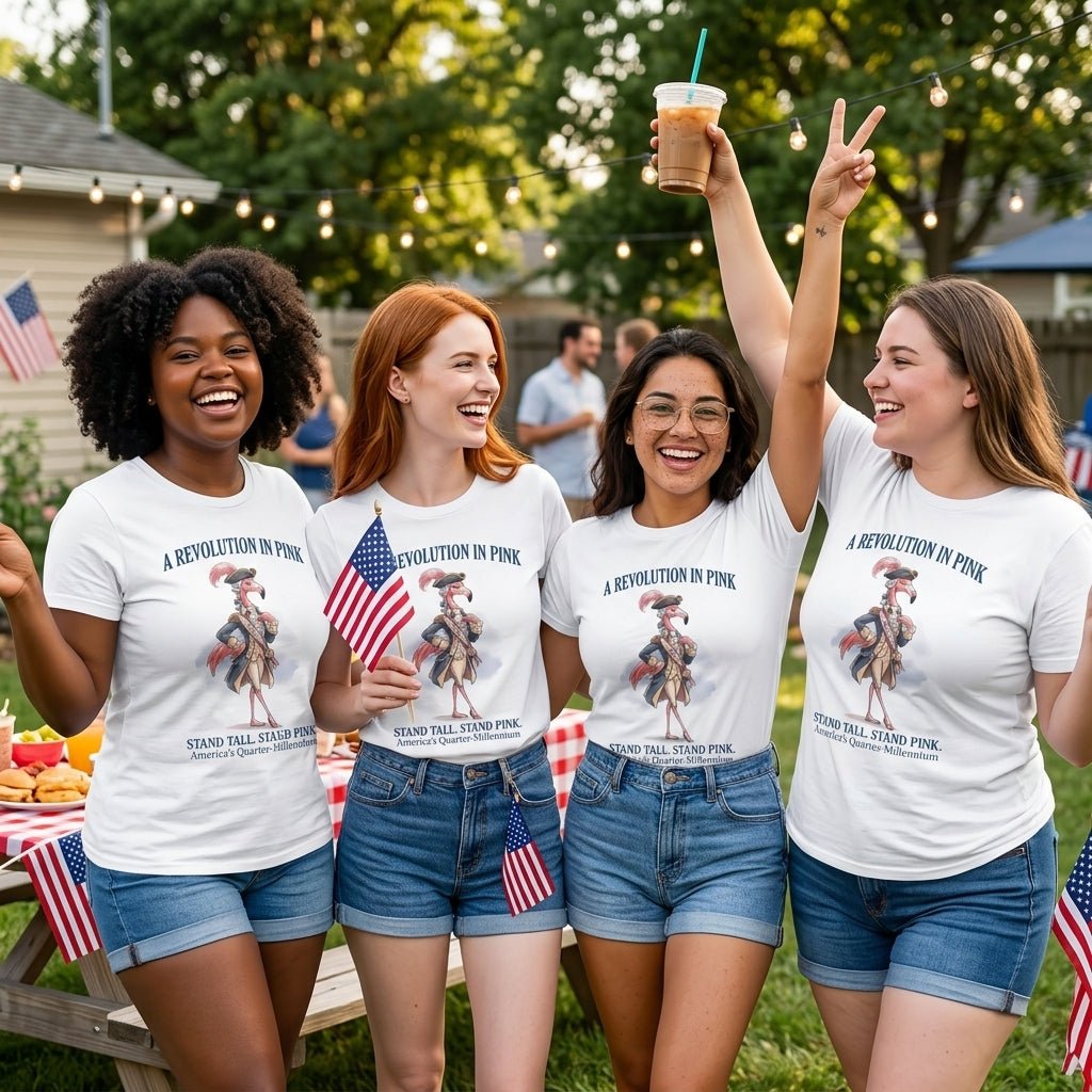 A Revolution In Pink Patriotic Flamingo America's 250 Years Shirt - FlamingoAholic