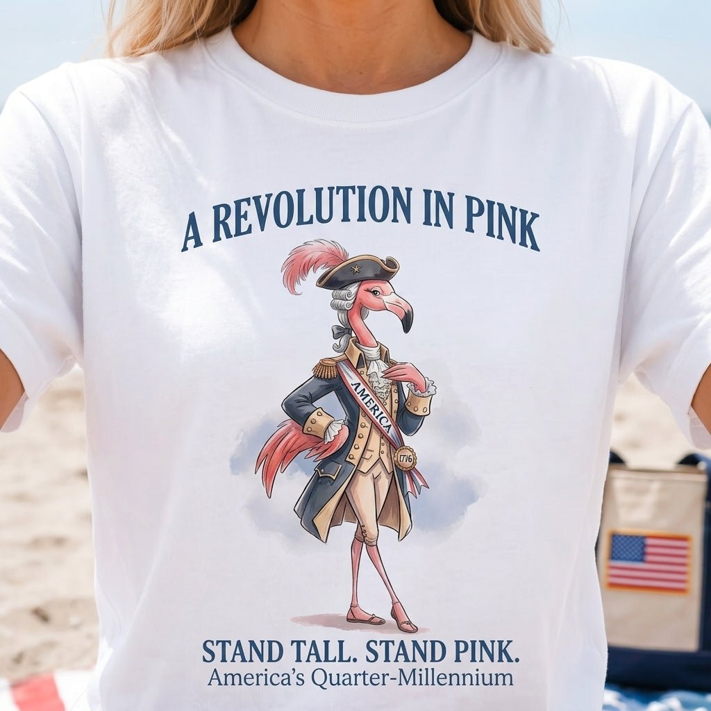 A Revolution In Pink Patriotic Flamingo America's 250 Years Shirt - FlamingoAholic