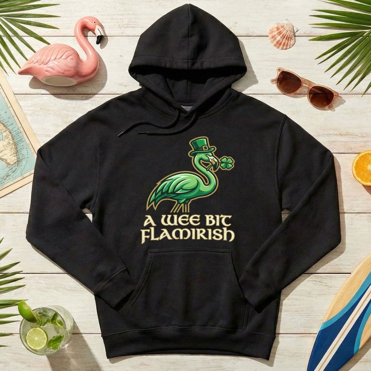 A Wee Bit Flamirish Green Flamingo St. Patrick's Day T-Shirt - Funny Irish Humor for Flamingo Fanatics - FlamingoAholic