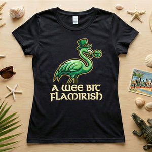 A Wee Bit Flamirish Green Flamingo St. Patrick's Day T-Shirt - Funny Irish Humor for Flamingo Fanatics - FlamingoAholic