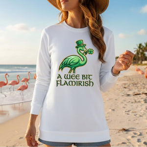 A Wee Bit Flamirish Green Flamingo St. Patrick's Day T-Shirt - Funny Irish Humor for Flamingo Fanatics - FlamingoAholic