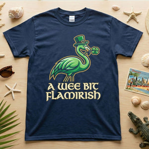 A Wee Bit Flamirish Green Flamingo St. Patrick's Day T-Shirt - Funny Irish Humor for Flamingo Fanatics - FlamingoAholic