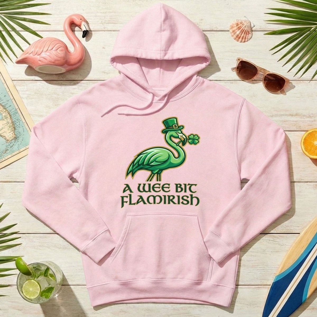 A Wee Bit Flamirish Green Flamingo St. Patrick's Day T-Shirt - Funny Irish Humor for Flamingo Fanatics - FlamingoAholic