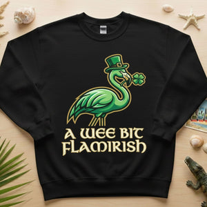 A Wee Bit Flamirish Green Flamingo St. Patrick's Day T-Shirt - Funny Irish Humor for Flamingo Fanatics - FlamingoAholic