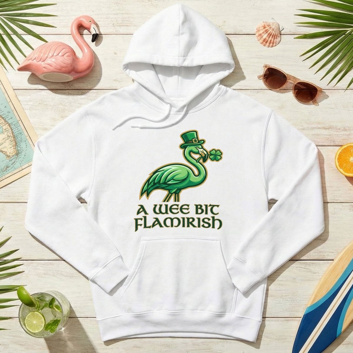 A Wee Bit Flamirish Green Flamingo St. Patrick's Day T-Shirt - Funny Irish Humor for Flamingo Fanatics - FlamingoAholic