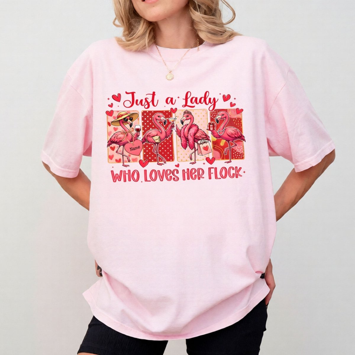 Adorable Personalized Flamingo Flock Shirt - Sisterhood Friendship Gift - FlamingoAholic