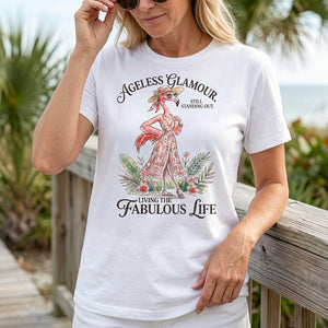 Ageless Glamour Still Standing Out Living The Fabulous Life Flamingo Shirt - FlamingoAholic