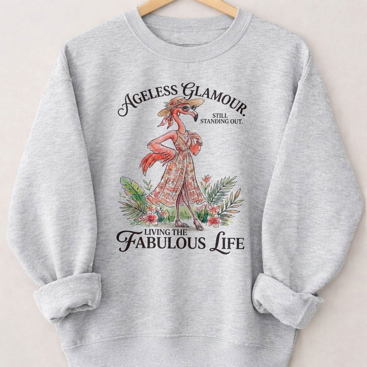 Ageless Glamour Still Standing Out Living The Fabulous Life Flamingo Shirt - FlamingoAholic