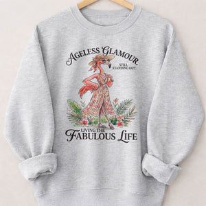Ageless Glamour Still Standing Out Living The Fabulous Life Flamingo Shirt - FlamingoAholic