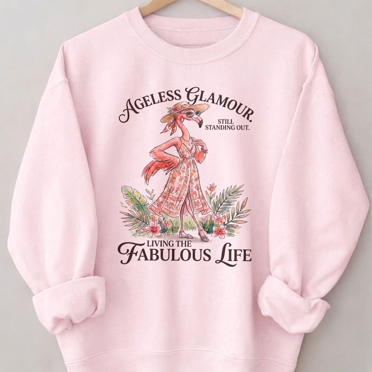 Ageless Glamour Still Standing Out Living The Fabulous Life Flamingo Shirt - FlamingoAholic