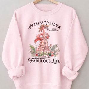 Ageless Glamour Still Standing Out Living The Fabulous Life Flamingo Shirt - FlamingoAholic